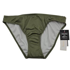 Salt + Cove Womans size S Olive Green Ribbed Low-Waist Bikini Bottom Lined NEW